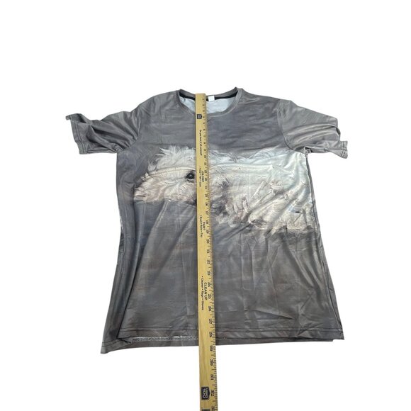 White Dog Graphic T-Shirt Large Gray Short Sleeve Casual Tee Unisex Streetwear - Picture 6 of 6